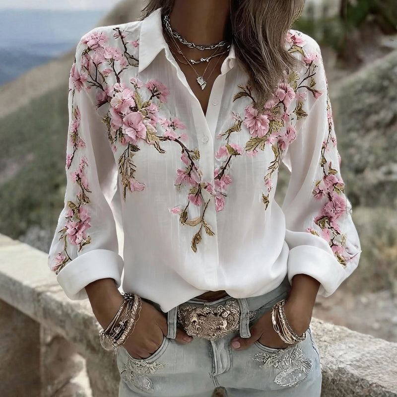 Elvinia | Vintage Floral Print Blouse