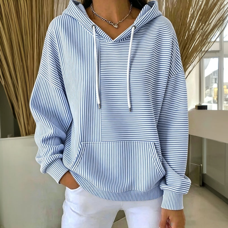 Ruffelle™ | Casual Randig Hoodie Sweatshirt