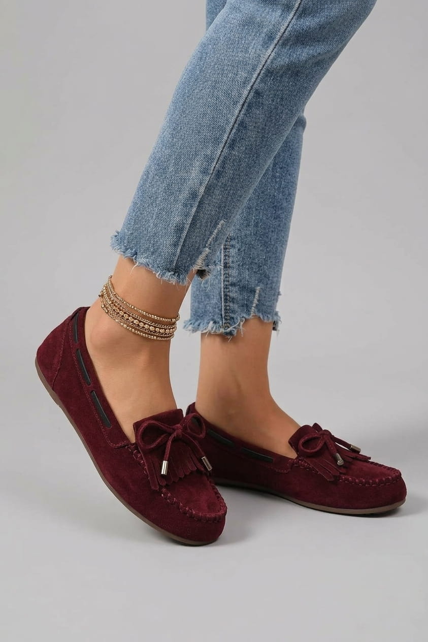 Sofia | Comfortable Loafers with Bow and Fringe