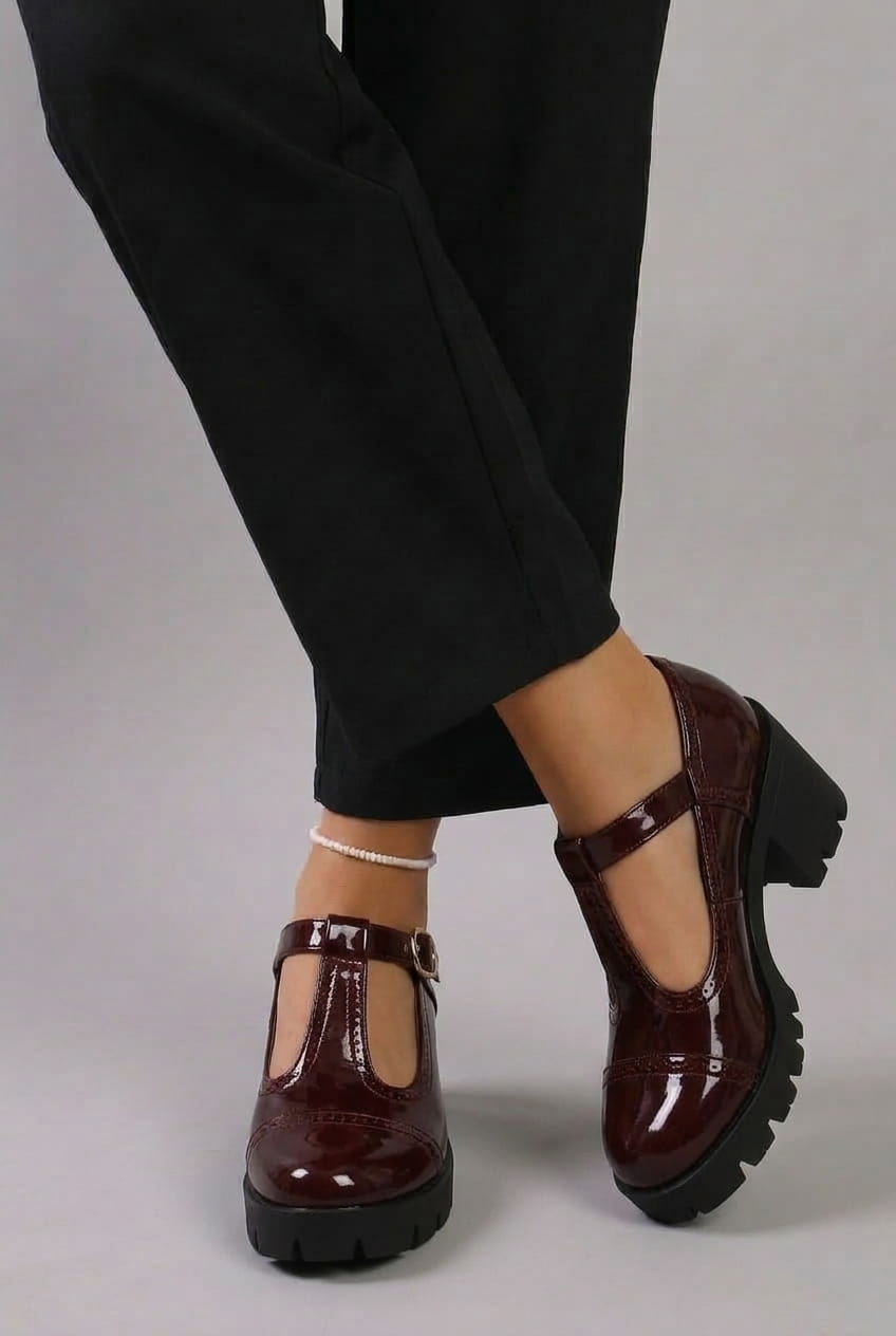 Benedetta | T-Strap Platform Brogues