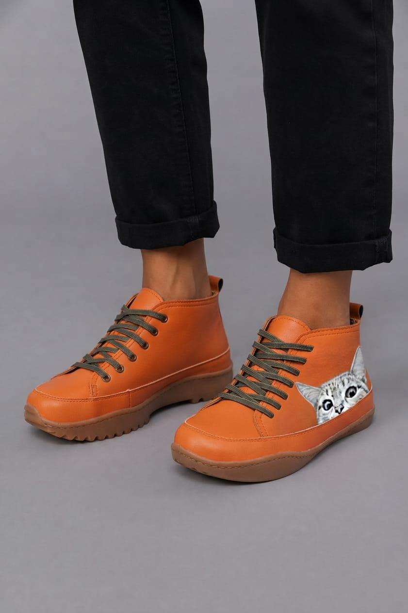 Camilla | Leather Ankle Boots for Cat Lovers