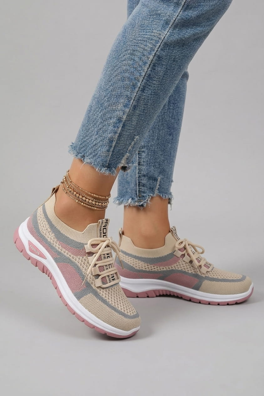 Greta | Two-Tone Breathable Mesh Sneakers