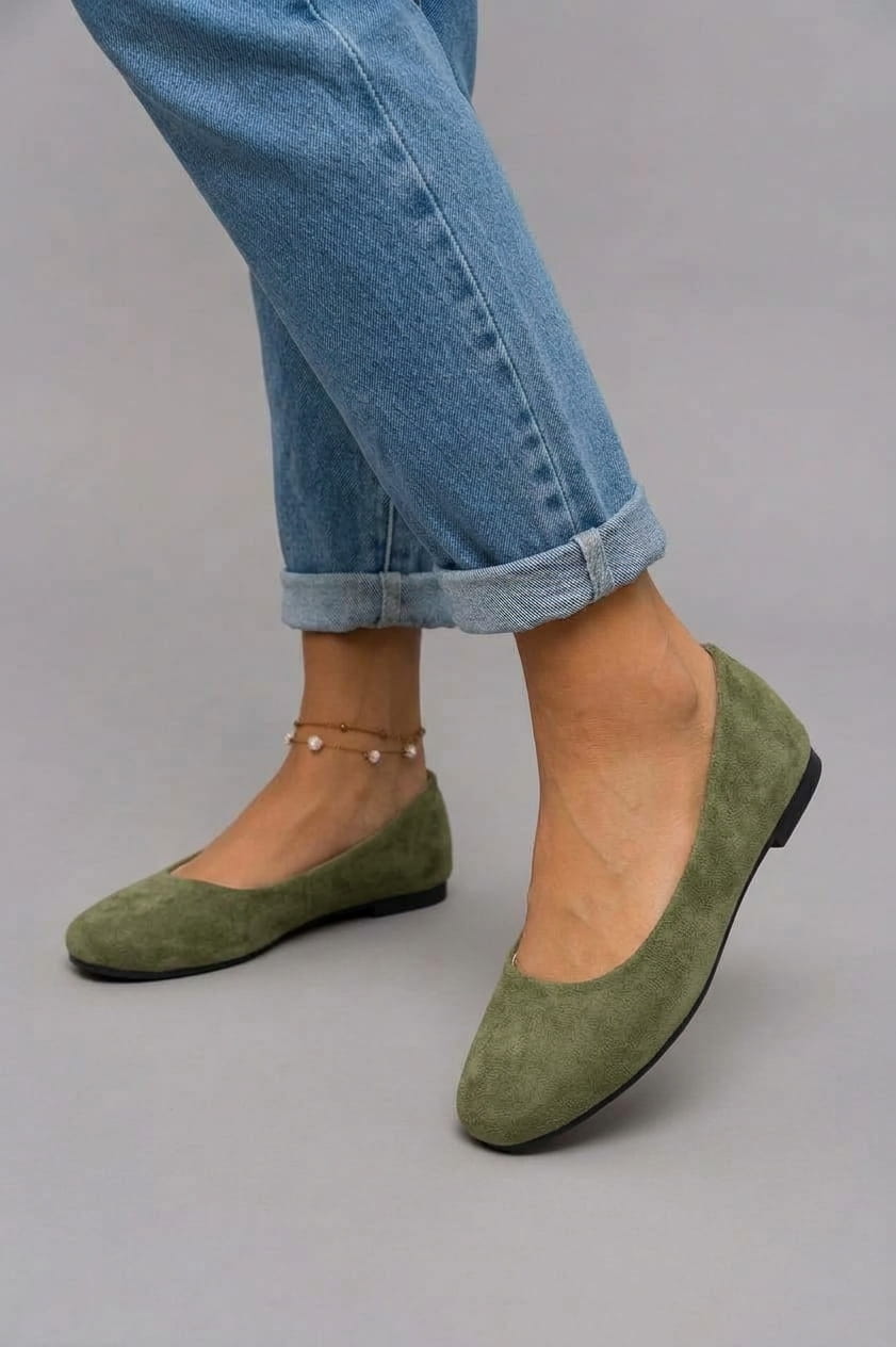 Ginevra | Basic Suede Ballet Flats with Square Toe