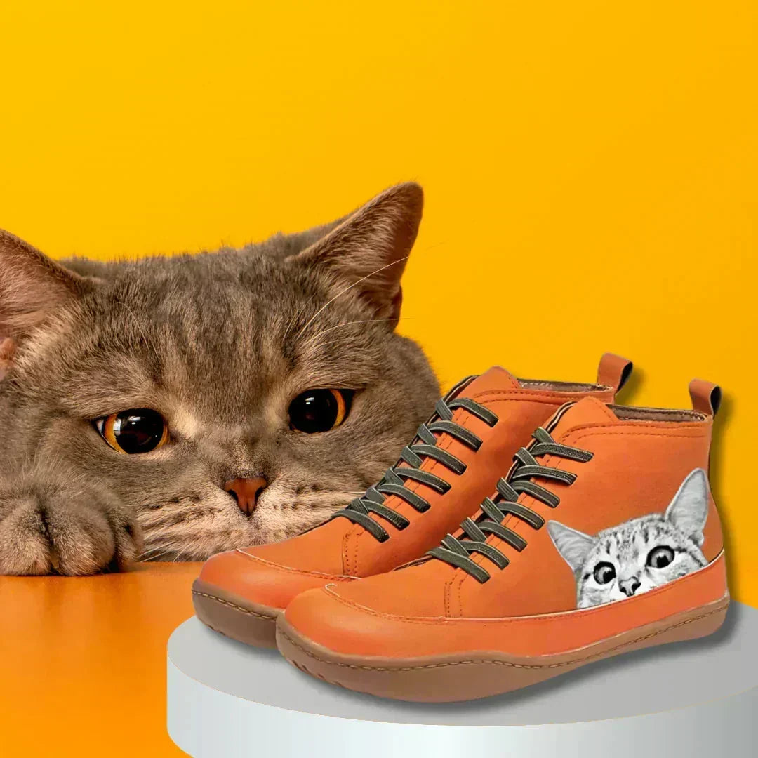 Camilla | Leather Ankle Boots for Cat Lovers