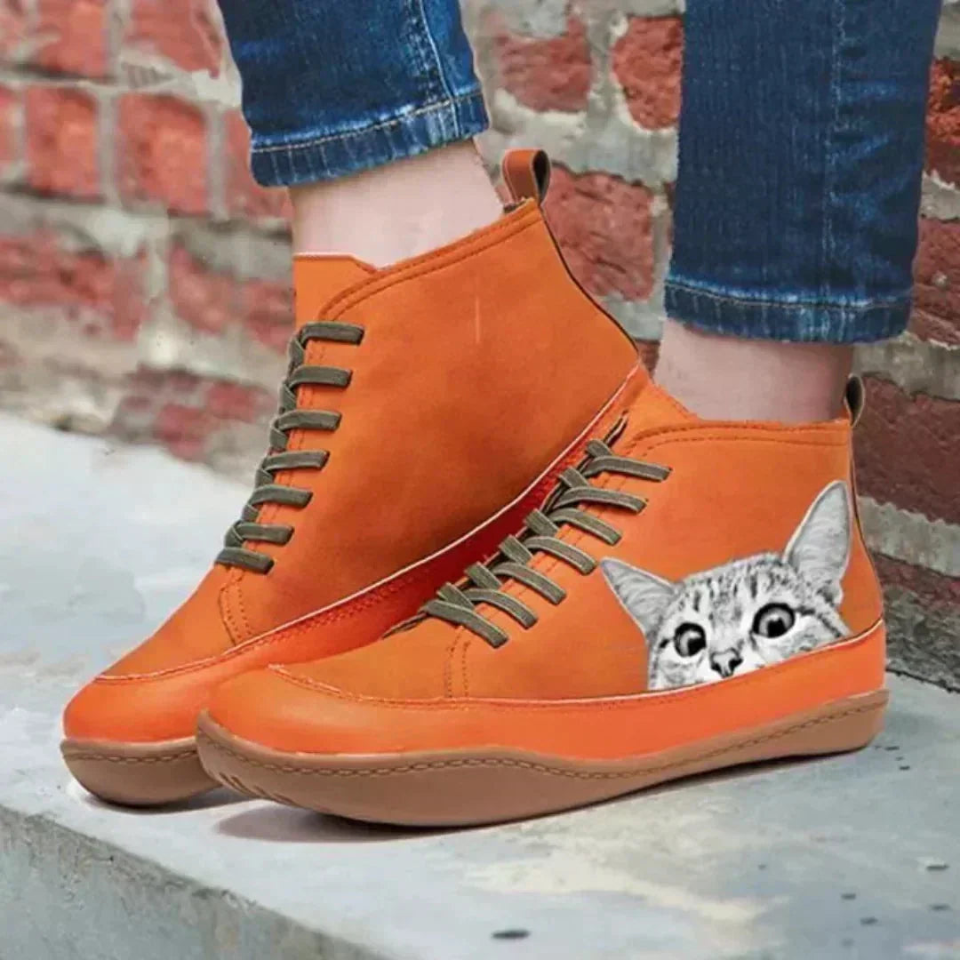 Camilla | Leather Ankle Boots for Cat Lovers