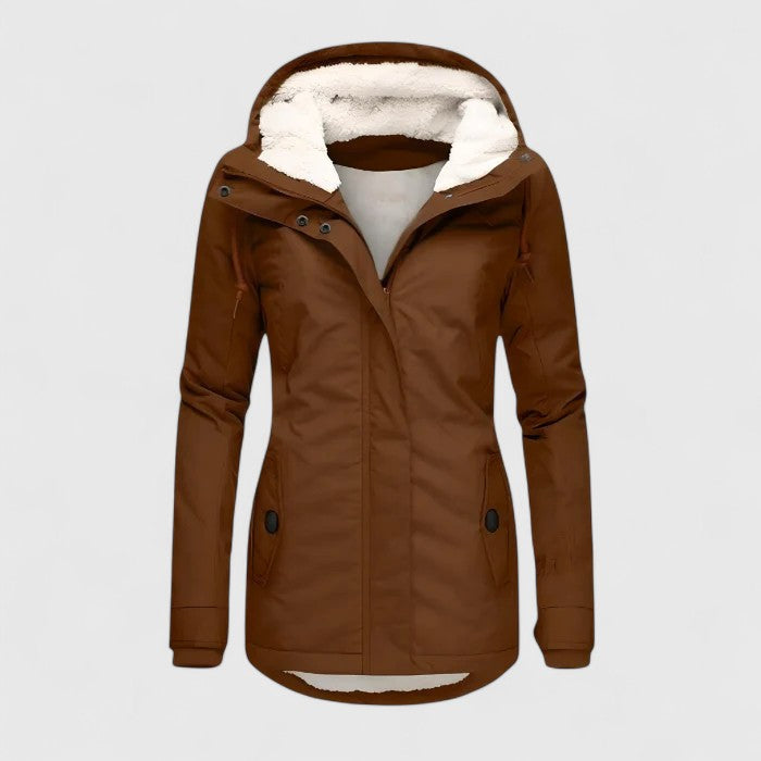 Solenne | Veste d’hiver doublée effet sherpa