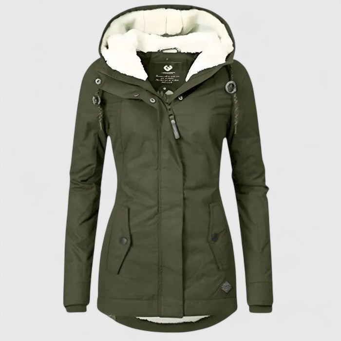 Solenne | Veste d’hiver doublée effet sherpa