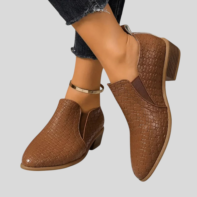 Ysaline | Bottines tressées à talon bloc