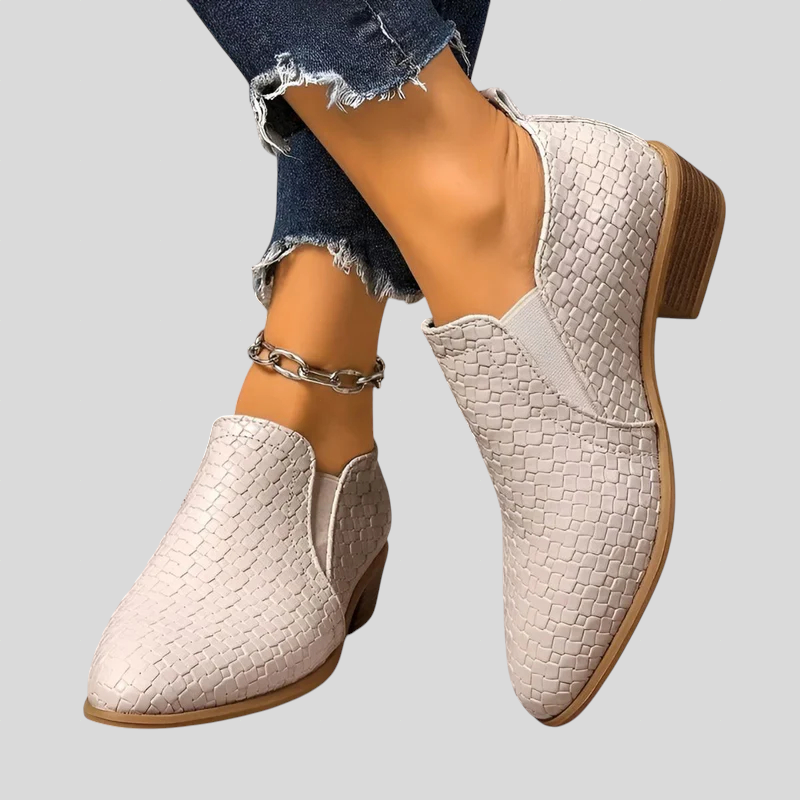Ysaline | Bottines tressées à talon bloc