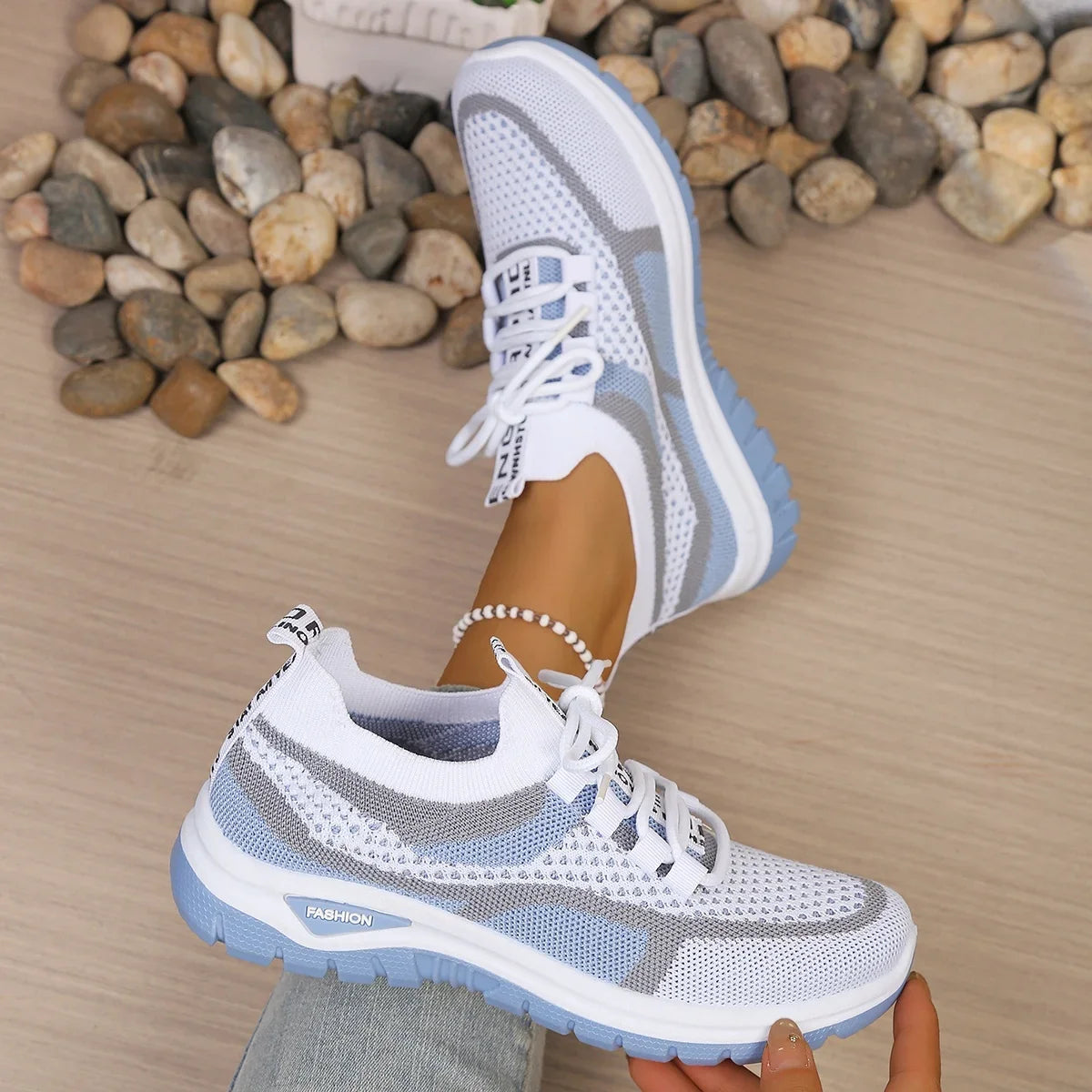 Greta | Two-Tone Breathable Mesh Sneakers