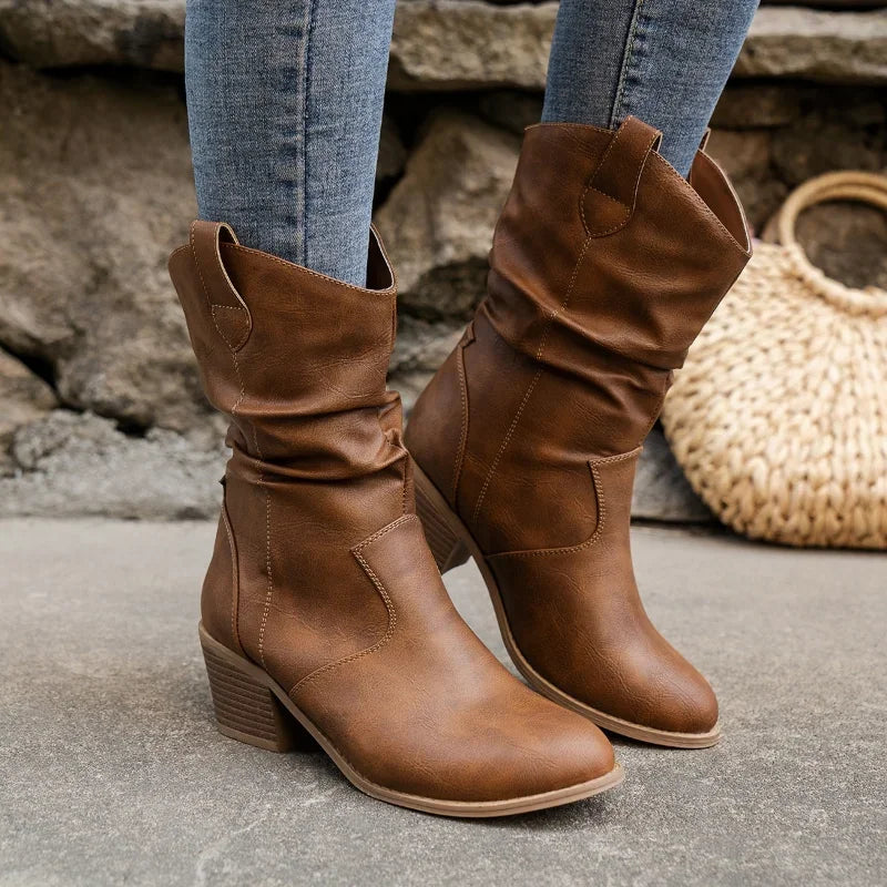 Lyona | Bottines cowboy à talon bloc
