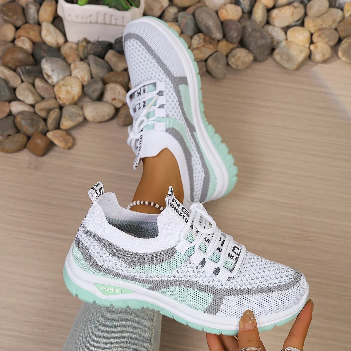 Greta | Two-Tone Breathable Mesh Sneakers