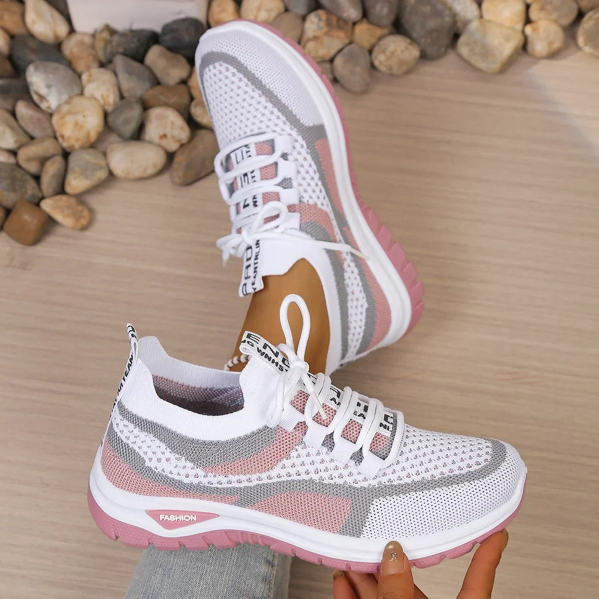 Greta | Two-Tone Breathable Mesh Sneakers