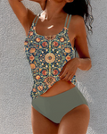 Madeleine™ | Vintage Floral Print Tankini Set
