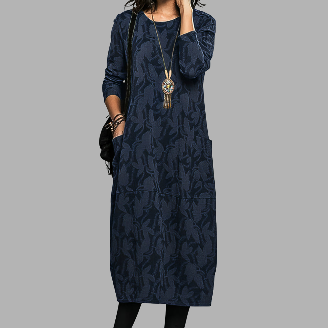 Mara | Robe relaxed à motif feuillage