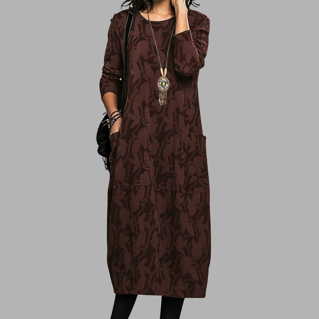 Mara | Robe relaxed à motif feuillage
