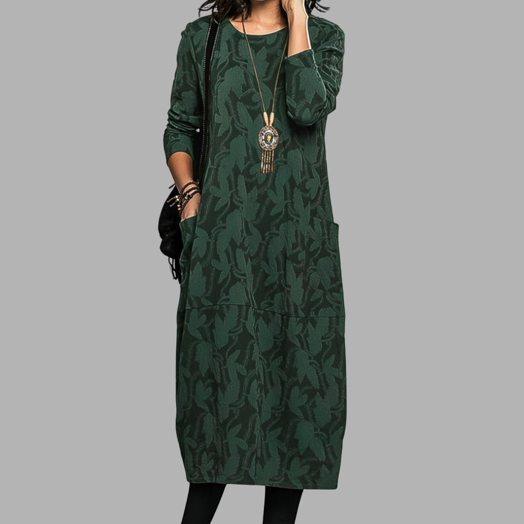 Mara | Robe relaxed à motif feuillage