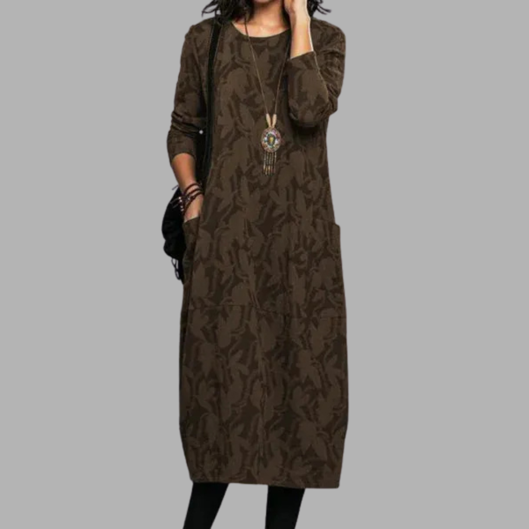 Mara | Robe relaxed à motif feuillage