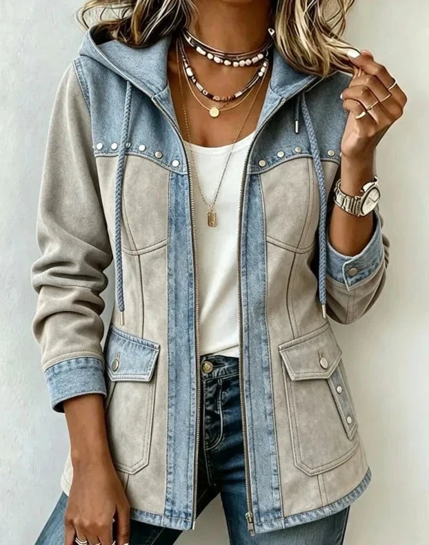 Véronique | Mixed-Fabric Hooded Jacket