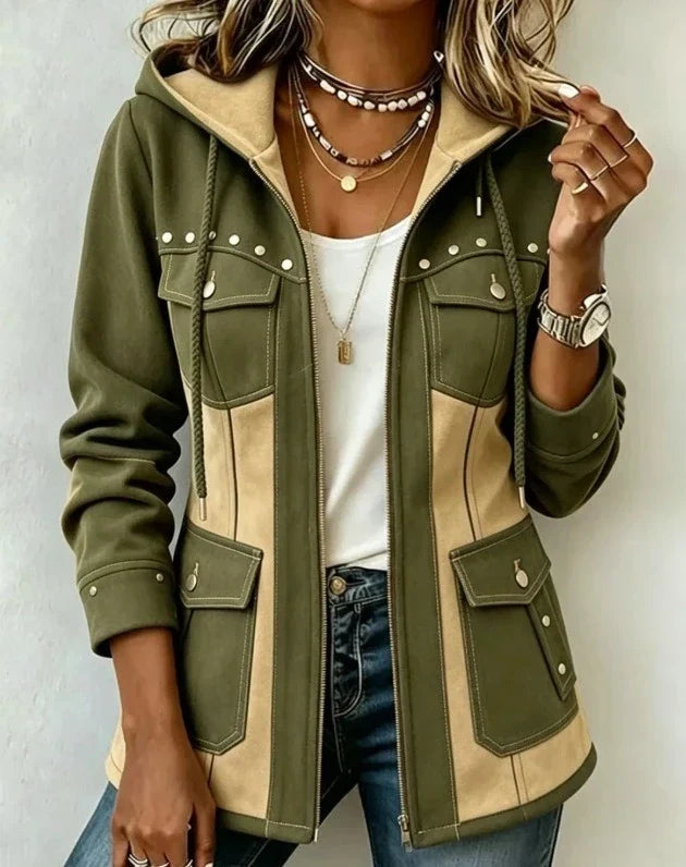 Véronique | Mixed-Fabric Hooded Jacket