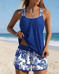 Marie™ | Printed Tankini Top and Shorts Two-Piece