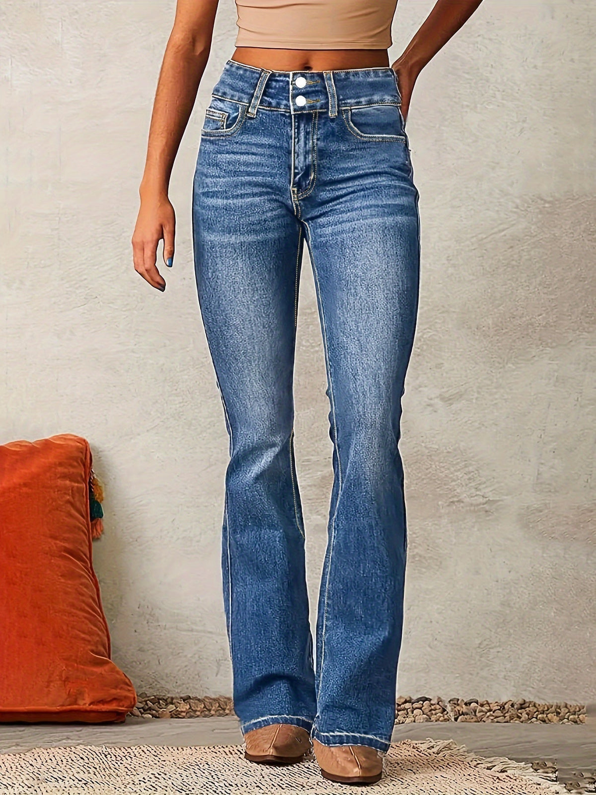 Ariane | Jean évasé taille haute stretch