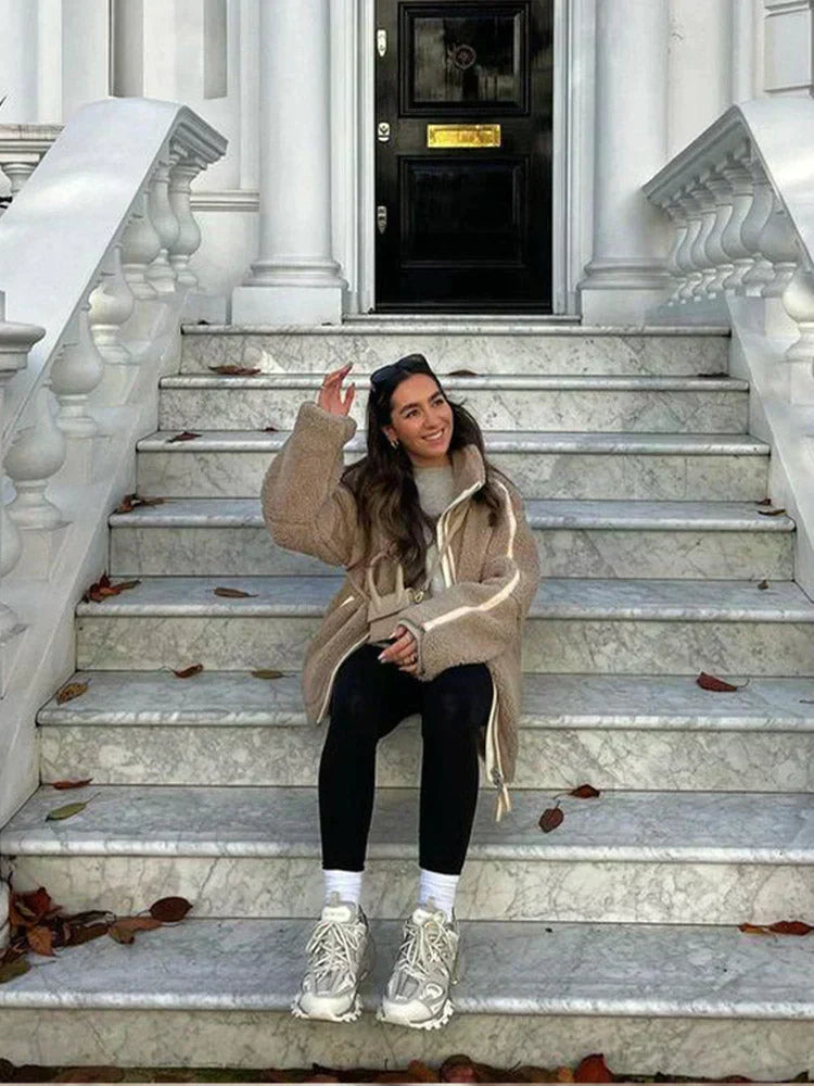 Camille | Veste Teddy Oversize Col Montant