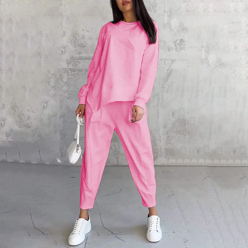 Amanda | Long-sleeved sweatshirt and pants with an asymmetrical hem