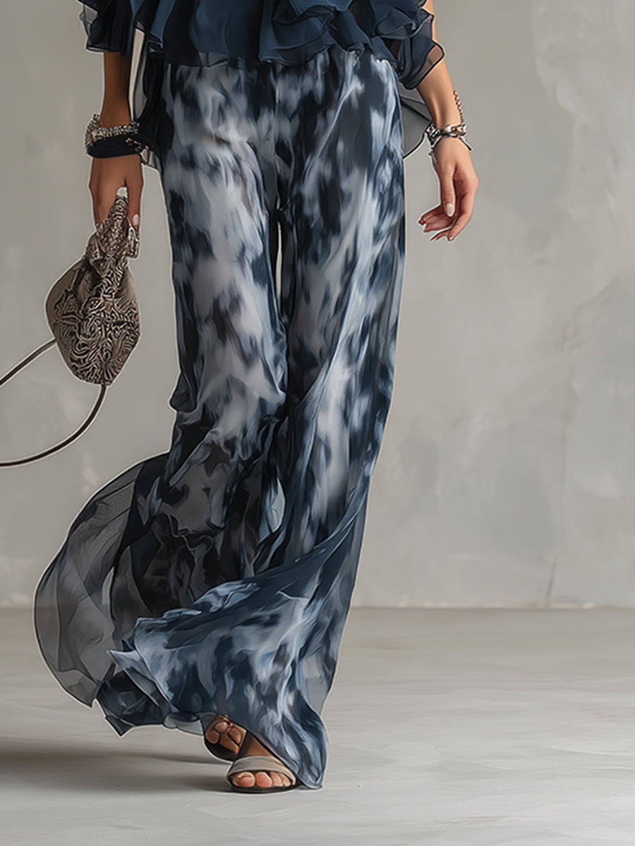 Vivienne | Ensemble élégant top volanté & pantalon large