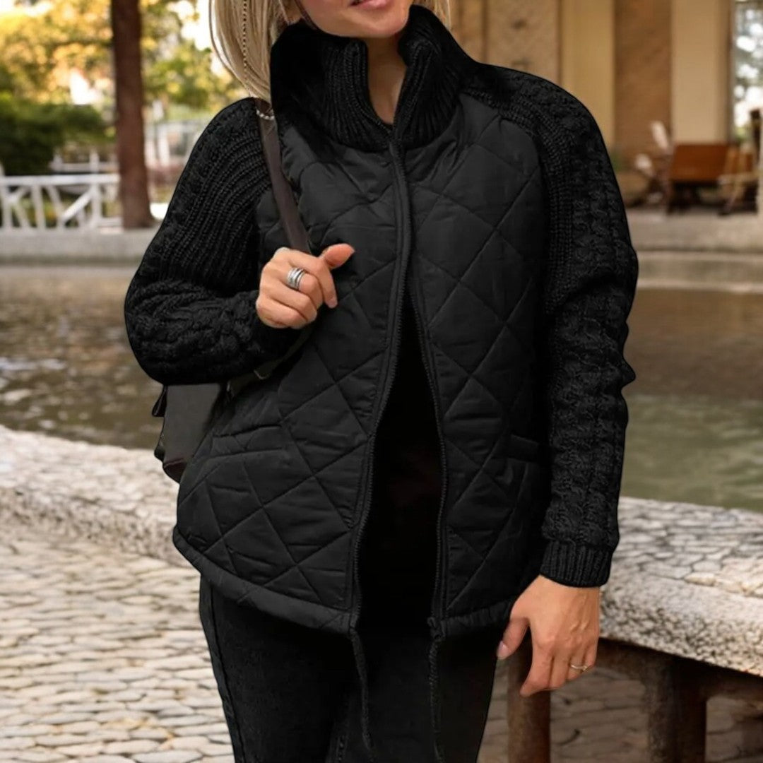 Cléa | Veste chaude à manches tricotées
