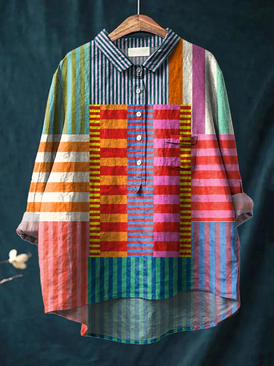 Isla | Color Block Stripe Shirt