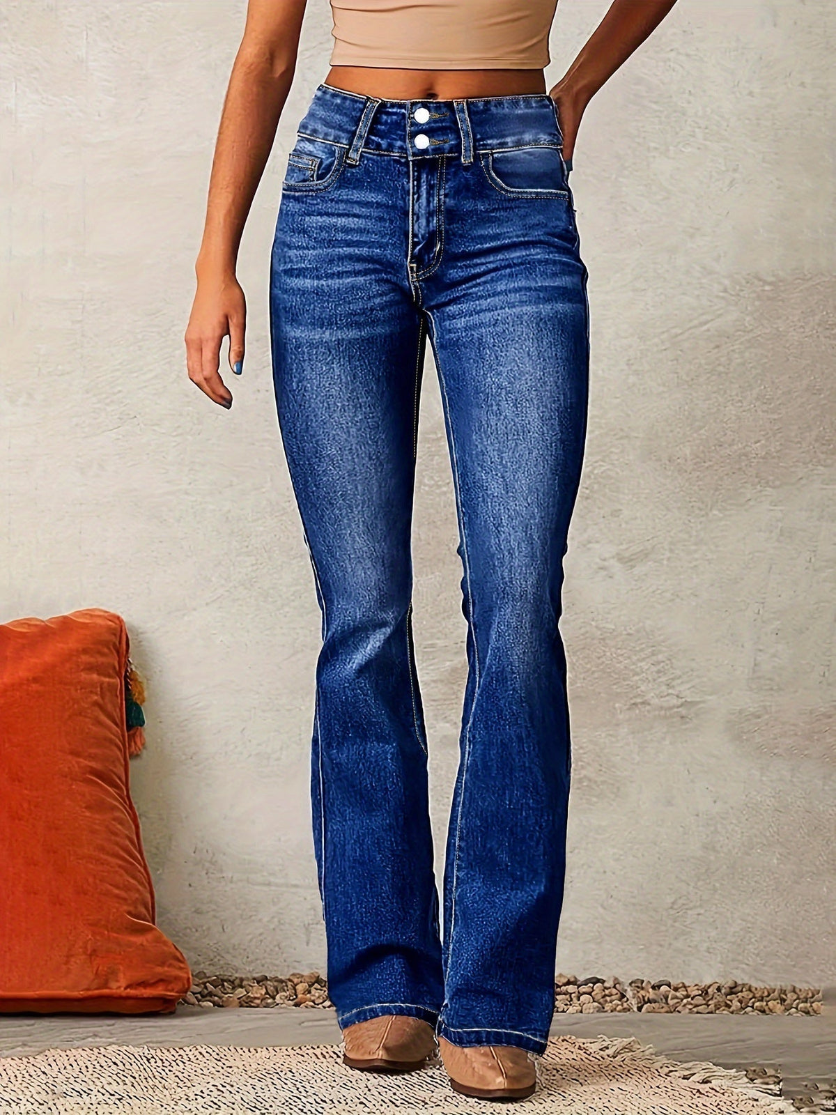 Ariane | Jean évasé taille haute stretch