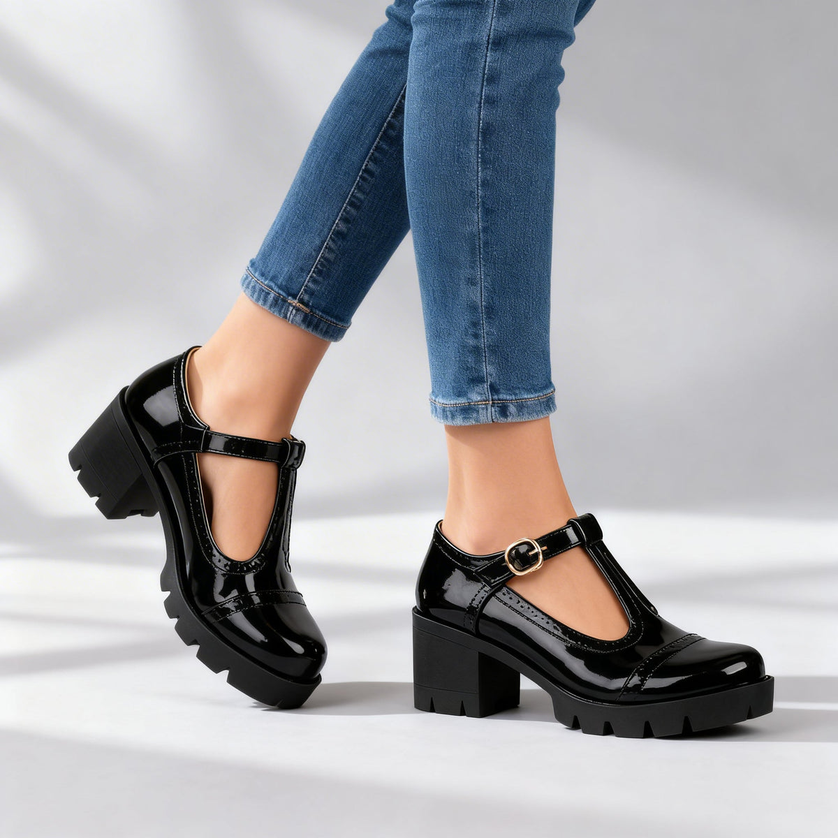 Benedetta | T-Strap Platform Brogues