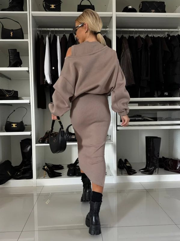 Alizée | Ensemble 2 pièces élégant à jupe midi