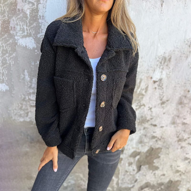 Ariane | Soft faux fur jacket with buttons