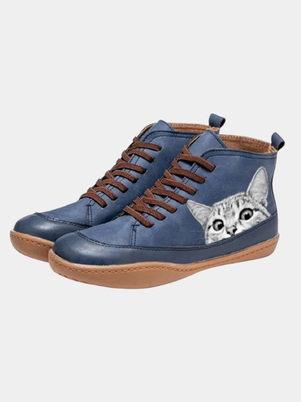 Camilla | Leather Ankle Boots for Cat Lovers