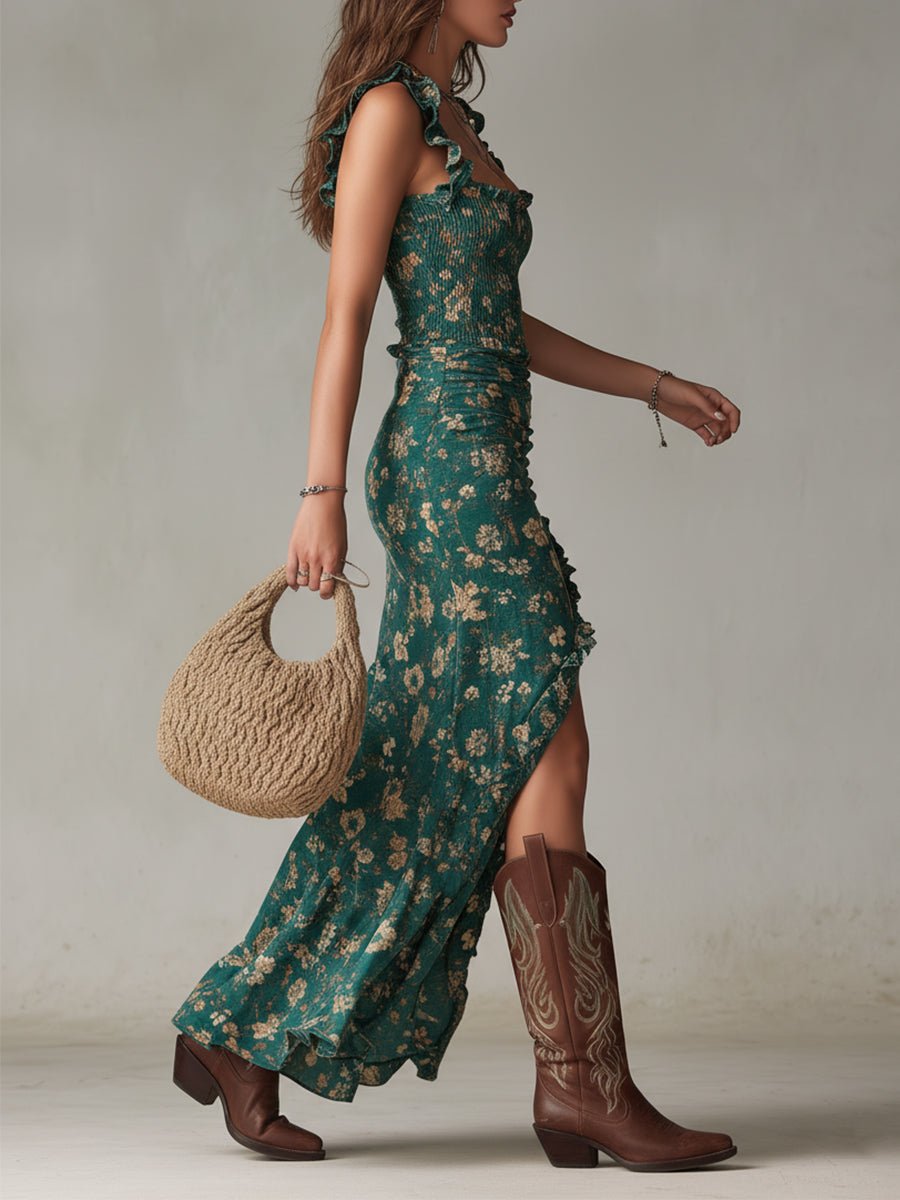 Naëlle | Robe Maxi Fleurie Élégante