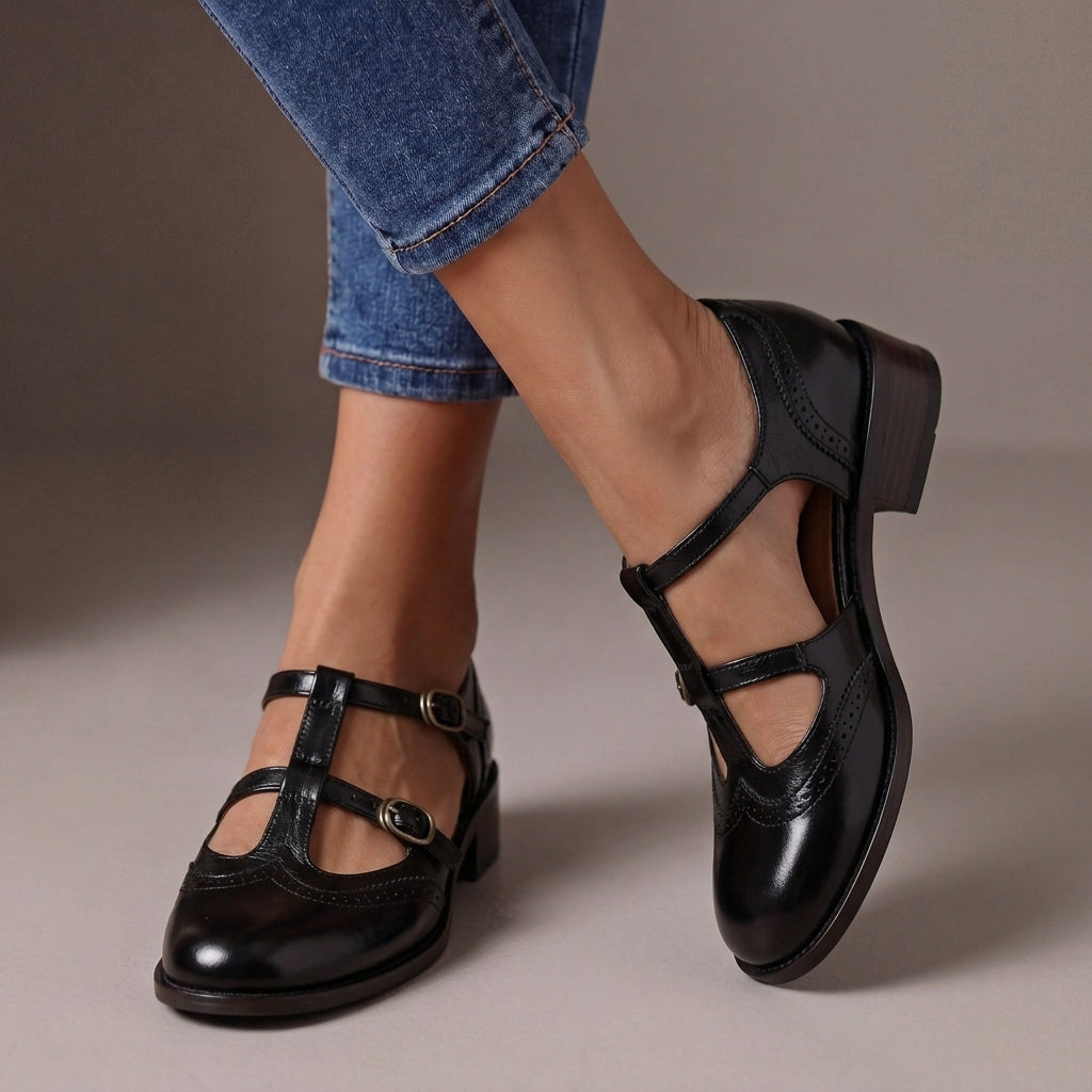 Lucinda | Babies Mary Jane brogue en cuir