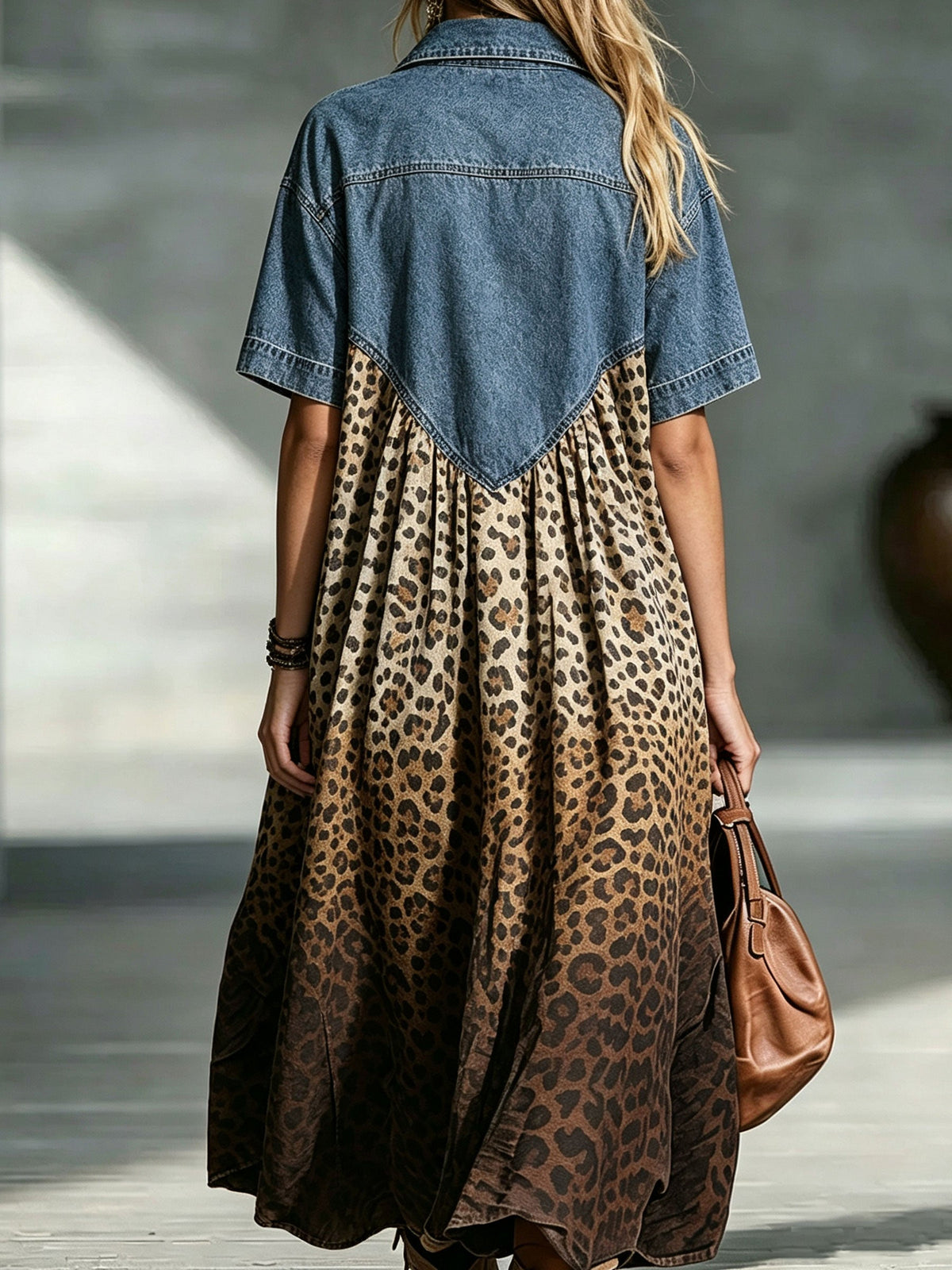 Amara | Leopard Gradient Penny Dress
