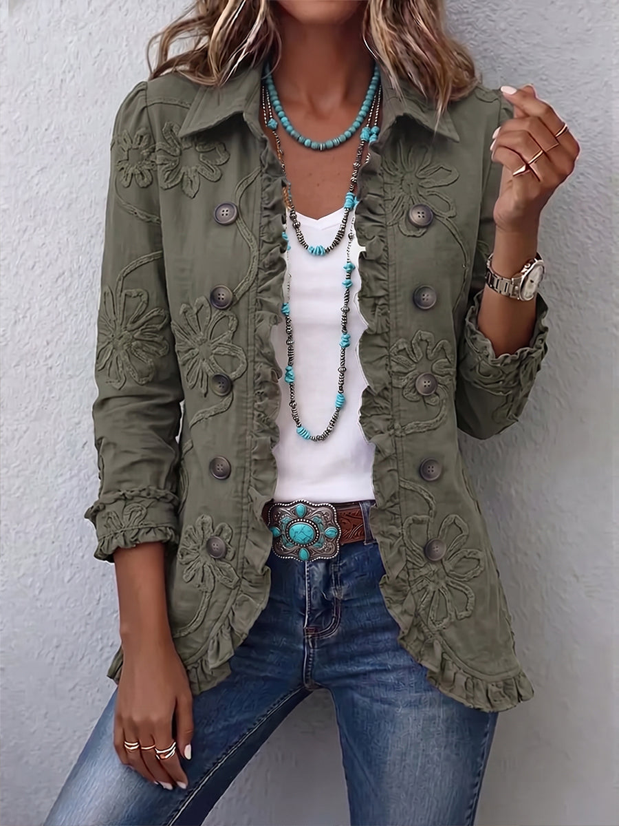 Buena™ |  Jacket Adorned with Floral Embroidery
