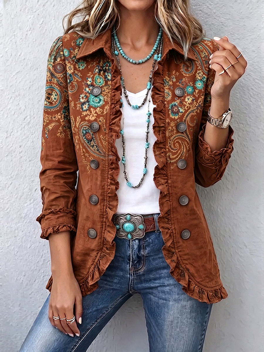 Minsk Embroidered Ruffle Jacket