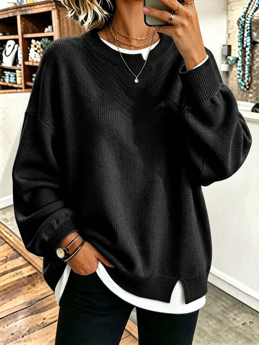 Harper™ | Cozy Oversized Casual Layered Fake Two-piece Sweater