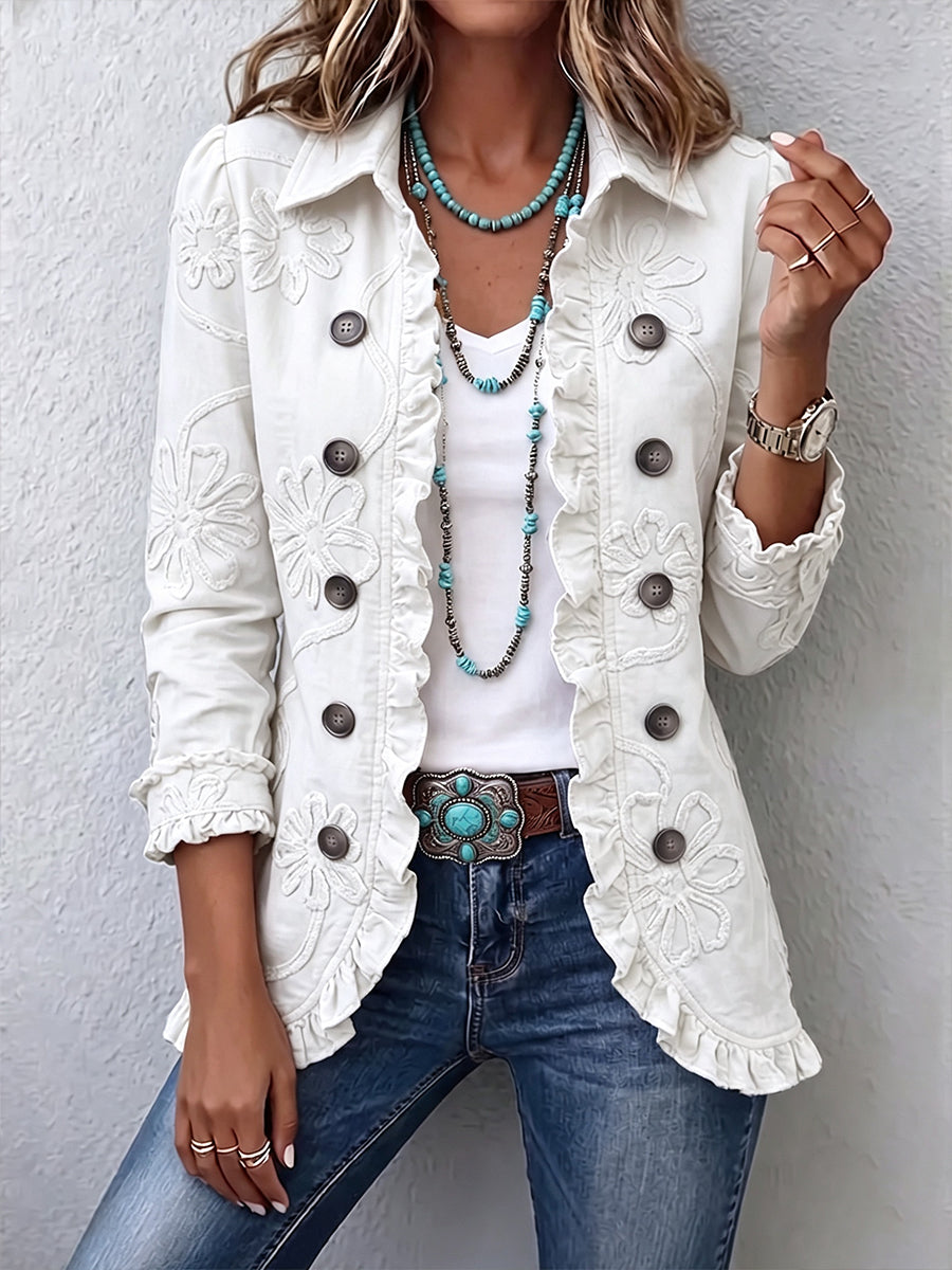 Buena™ |  Jacket Adorned with Floral Embroidery