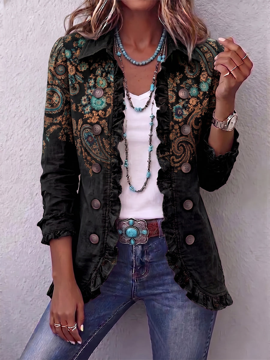 Minsk Embroidered Ruffle Jacket