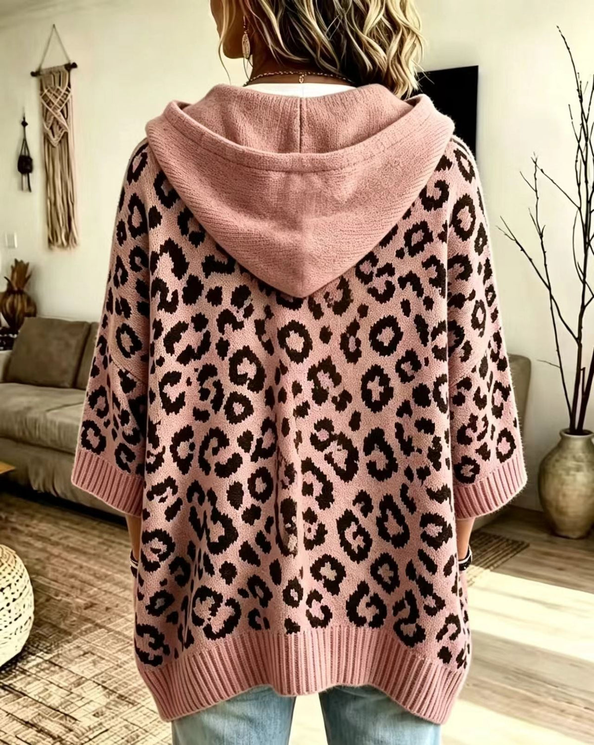 Maya™ | Comfortable And Casual Leopard-print Knitted Hoodie