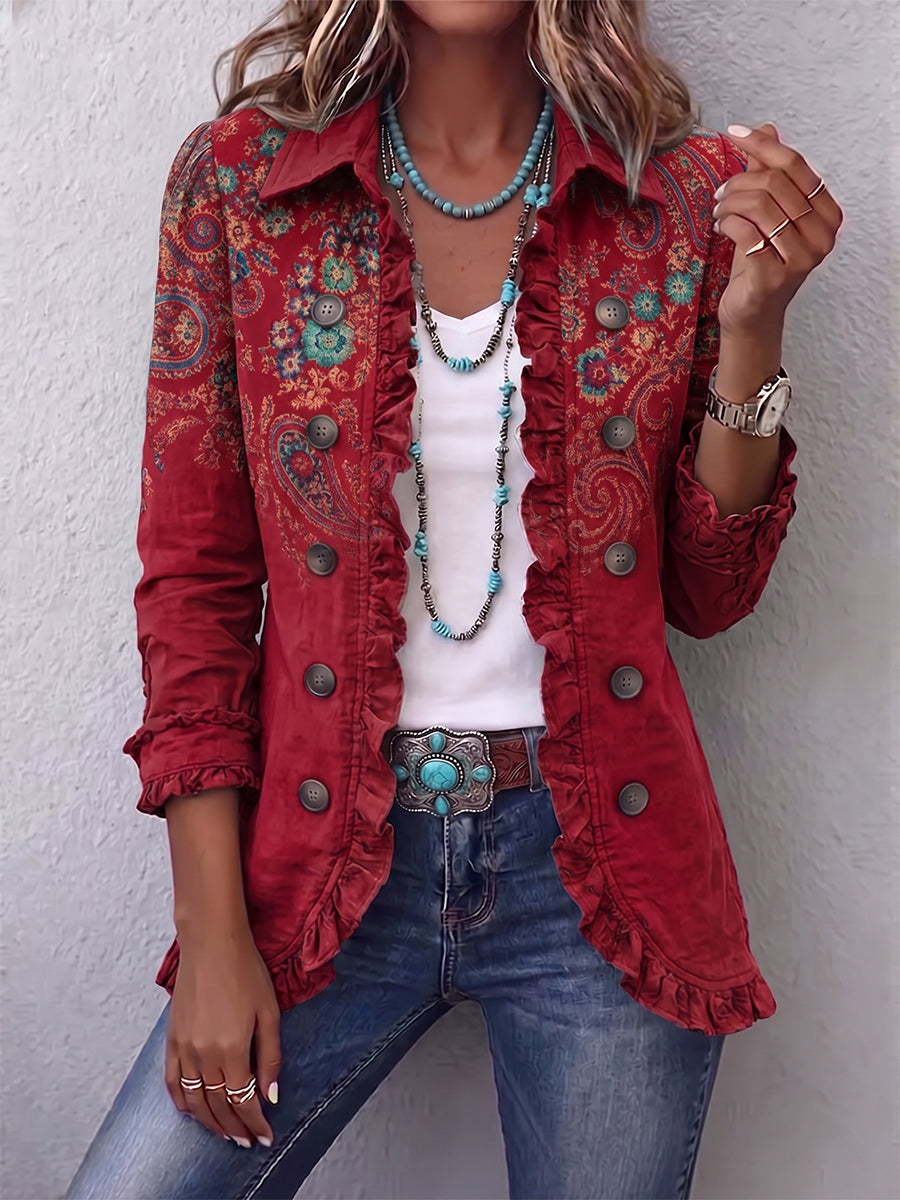 Minsk Embroidered Ruffle Jacket