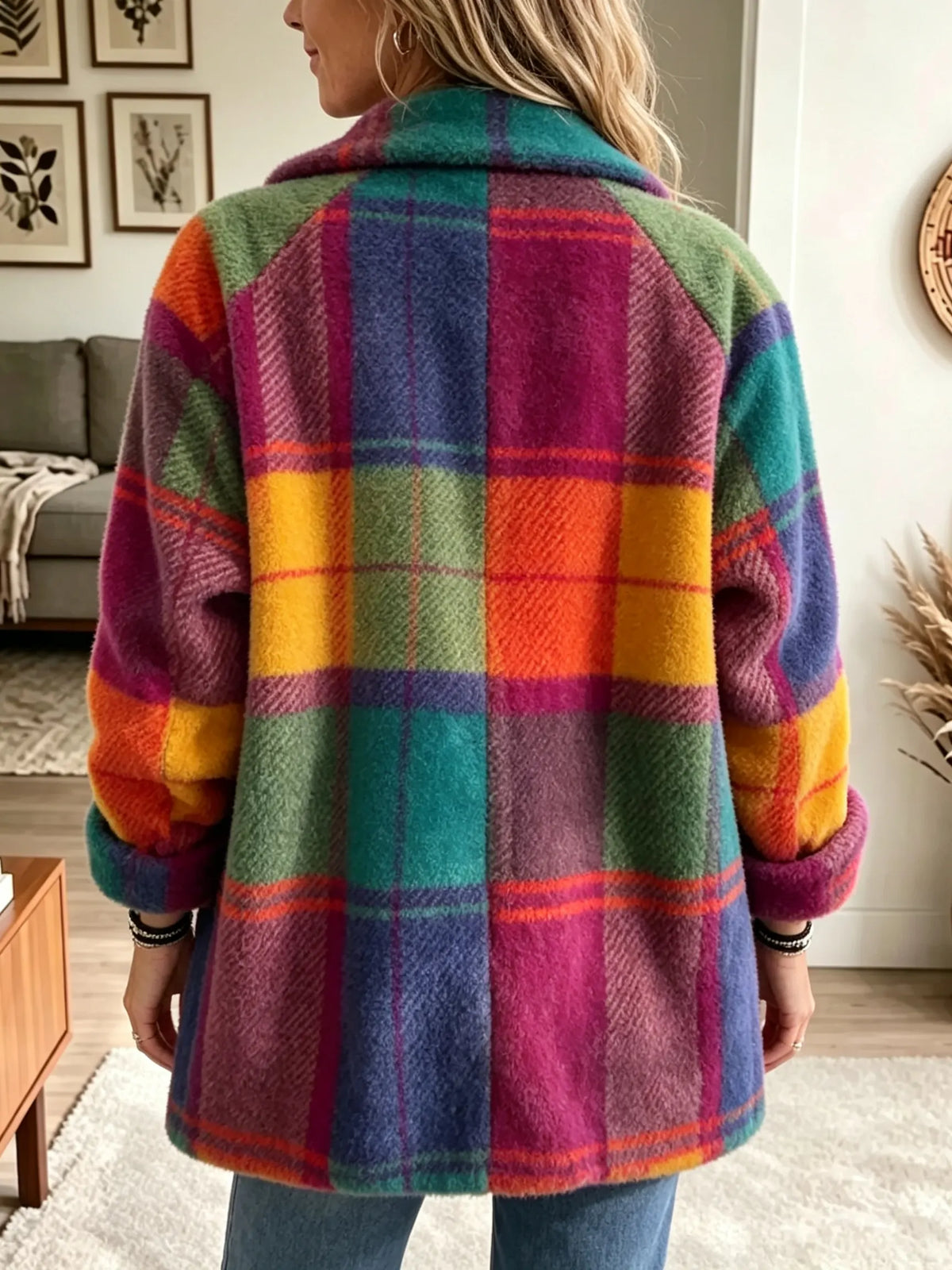 Julie | Multicolored Checkered Coat