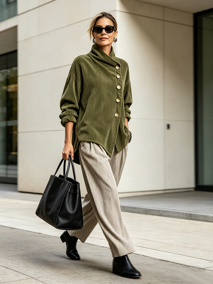 Sandra | Ribbed Velvet Sweater