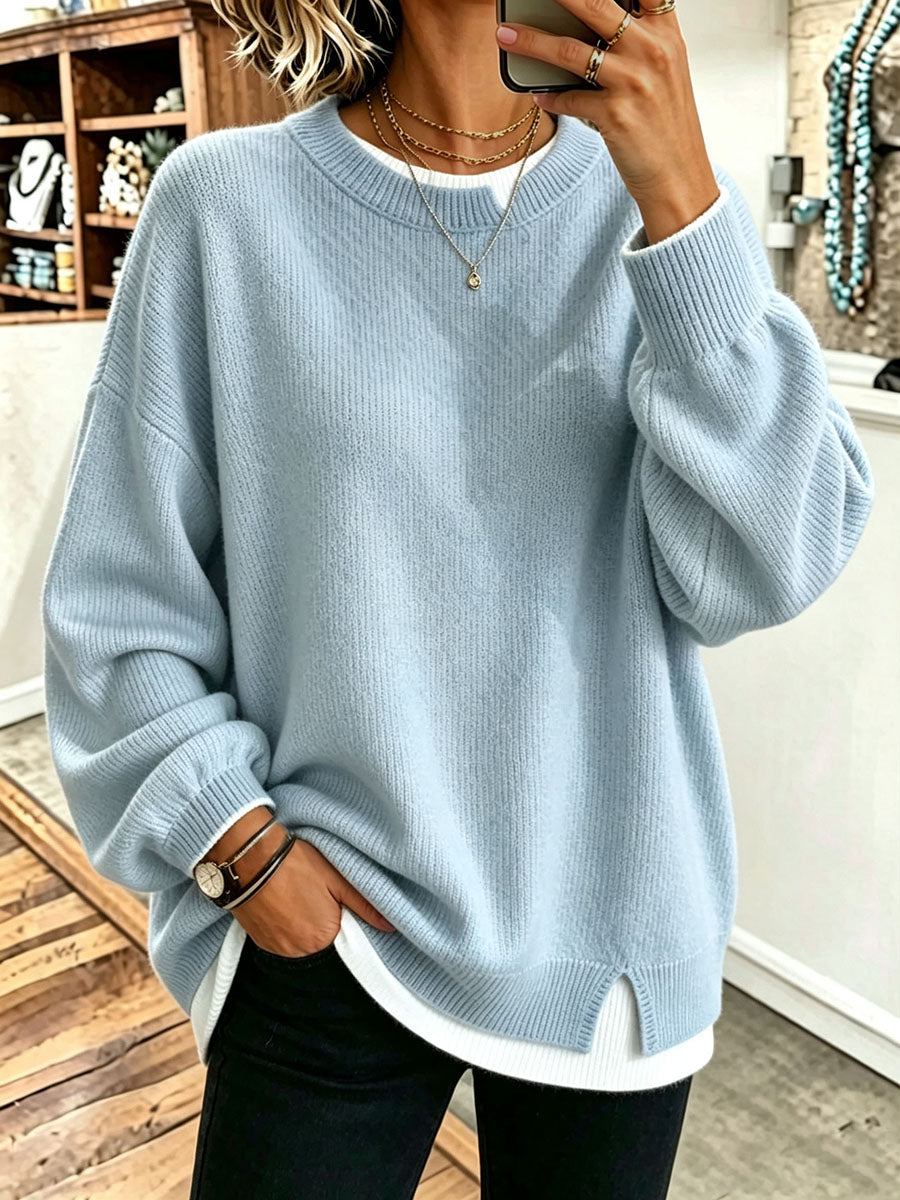 Harper™ | Cozy Oversized Casual Layered Fake Two-piece Sweater