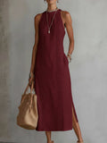 Heather | Sleeveless Lace Detail Midi Dress